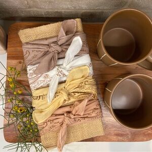 Bandana Set of 4 Hand Dyed "The Basics" Festival Western Boho ⭐️NWT